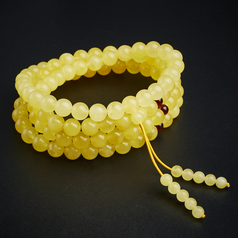 鸡油黄蜜蜡108-红掌柜珠宝