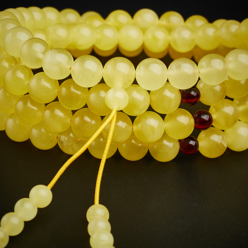 蜜蜡108佛珠-红掌柜珠宝