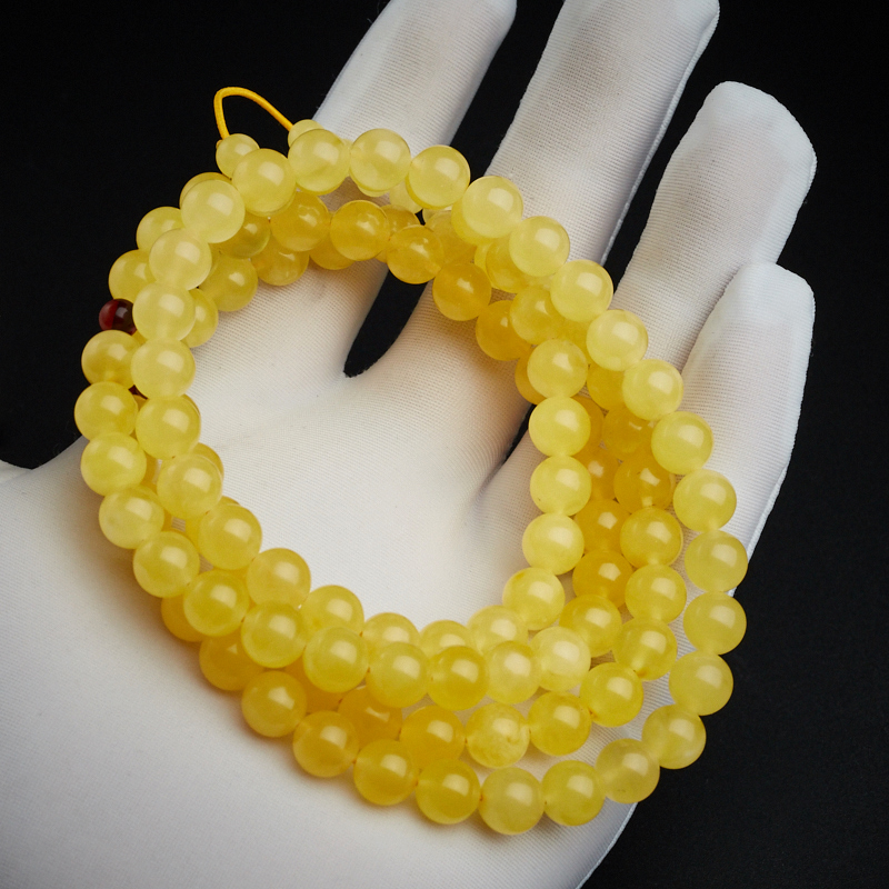 蜜蜡佛珠-红掌柜珠宝