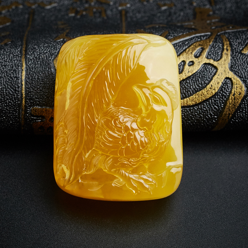 白花蜜蜜蜡鸡吊坠-红掌柜