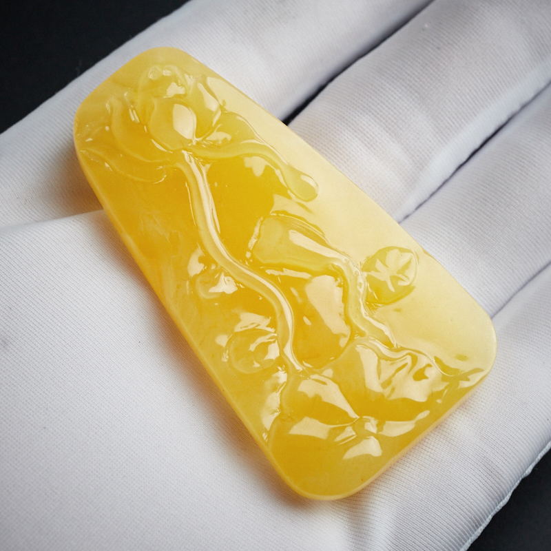 天然蜜蜡一品清廉吊坠-红掌柜