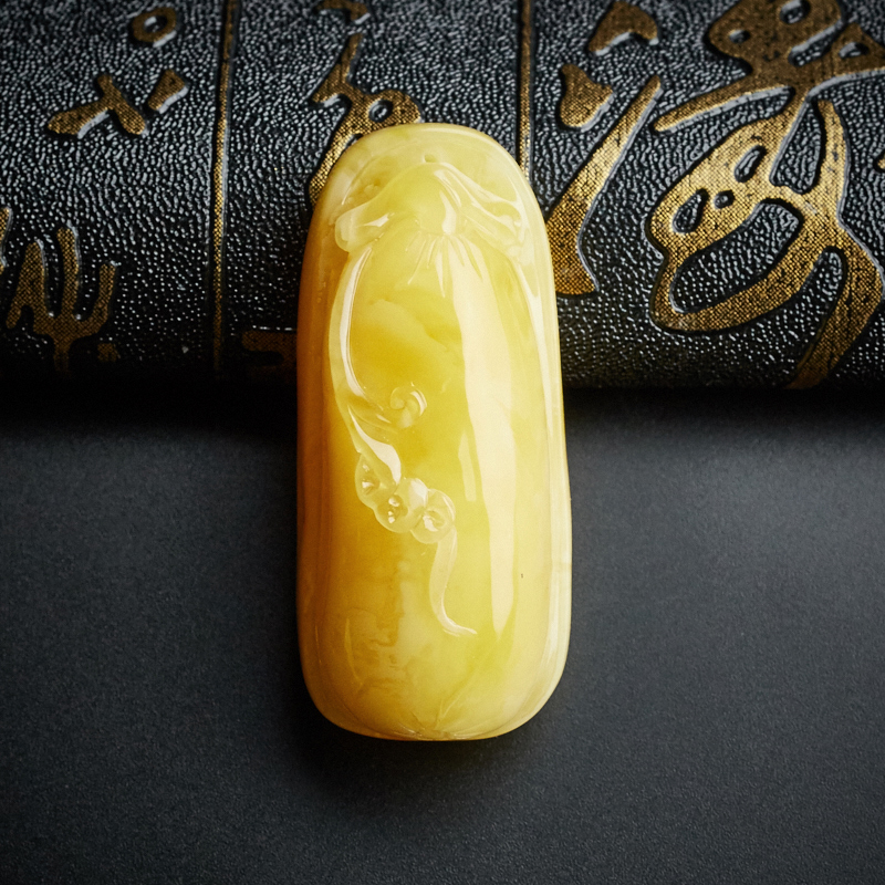 满蜜鸡油黄福瓜吊坠-红掌柜