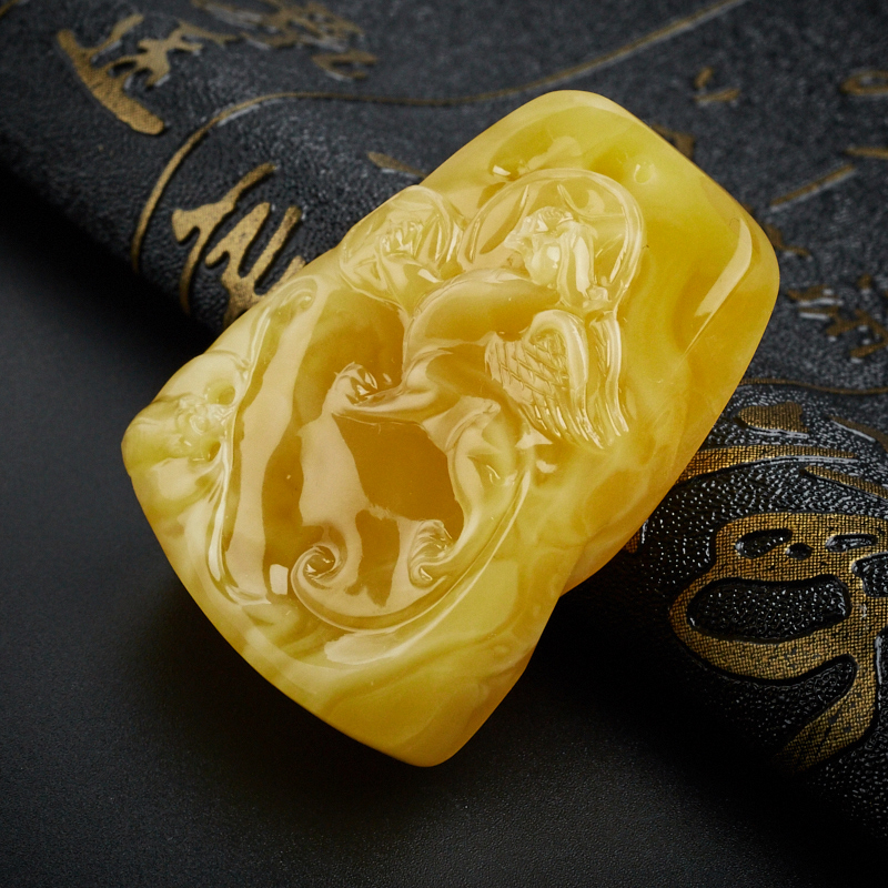 鸡油黄貔貅吊坠-红掌柜