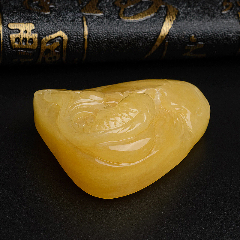 满蜜天然鸡油黄如鱼得水吊坠-红掌柜