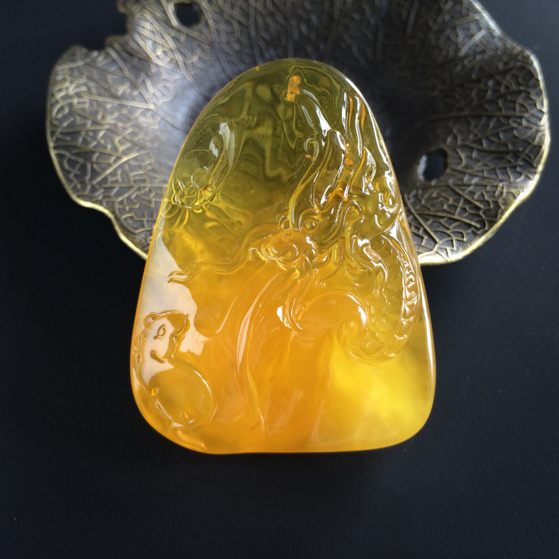 金包蜜鸡油黄龙鼠吊坠-红掌柜