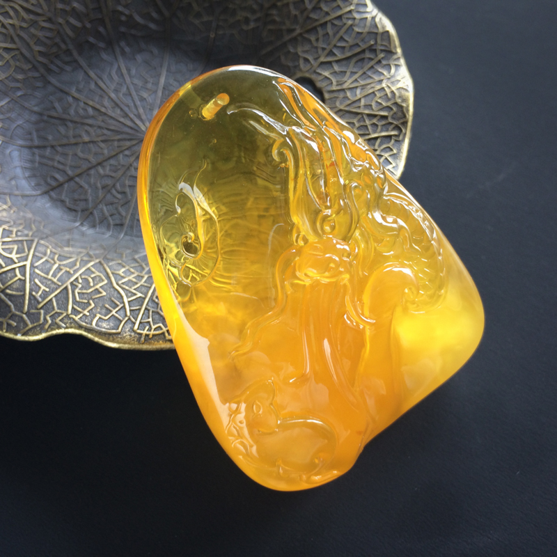 金包蜜鸡油黄吊坠-红掌柜