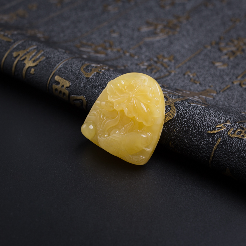 满蜜蜜蜡一品清廉吊坠-红掌柜