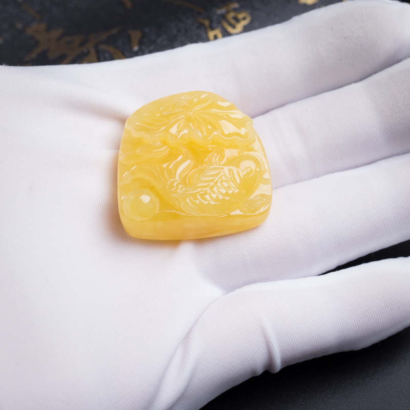 蜜蜡吊坠-红掌柜