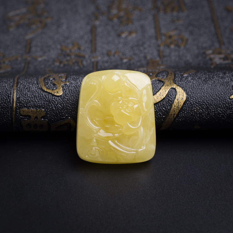 满蜜蜜蜡荷花吊坠-红掌柜