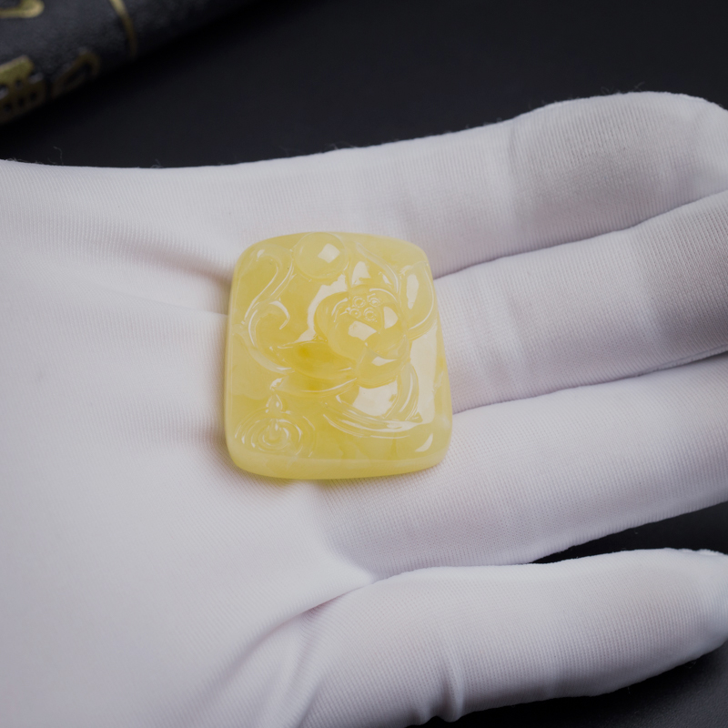 波罗的海蜜蜡荷花吊坠-红掌柜