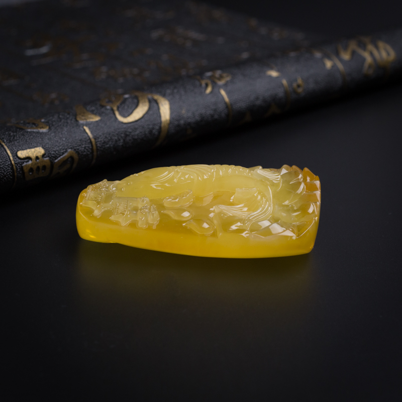 蜜蜡鱼跃龙门吊坠-红掌柜