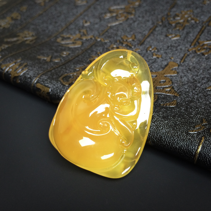 鸡油黄金包蜜幸福如意吊坠 - 红掌柜