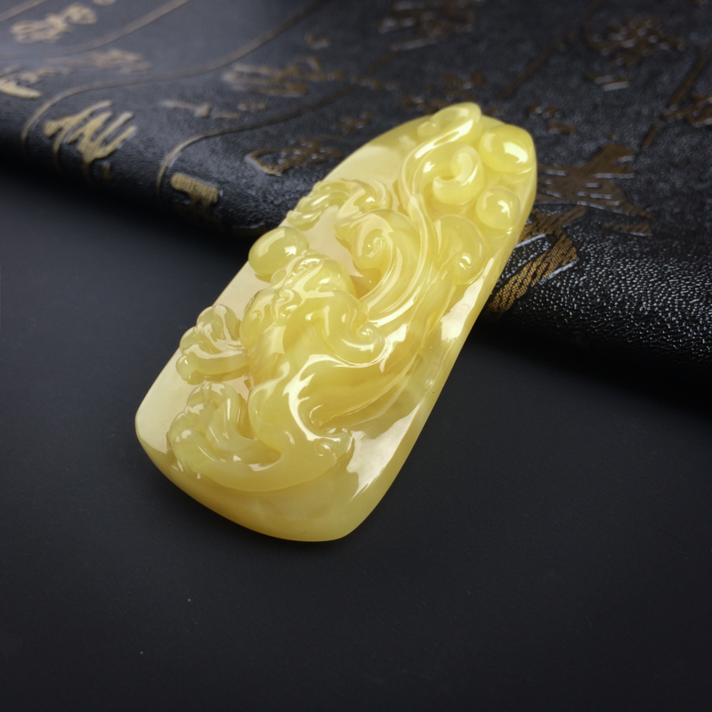 满蜜鸡油黄蜜蜡貔貅吊坠 - 红掌柜