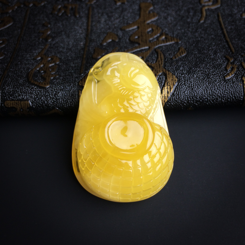 波罗的海天然金绞蜜福满篓蜜蜡吊坠 - 红掌柜