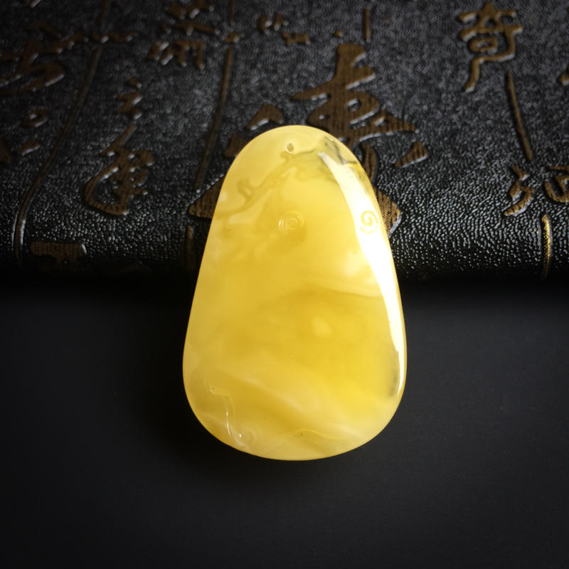 波罗的海天然金绞蜜蜜蜡吊坠 - 红掌柜