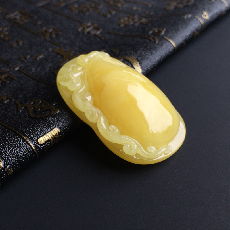 波罗的海天然满蜜鸡油黄蜜蜡福瓜吊坠 - 红掌柜