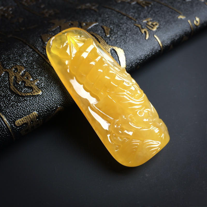 天然鸡油黄金包蜜一帆风顺吊坠 - 红掌柜