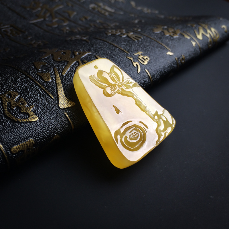 蜜蜡一品清廉吊坠 - 红掌柜