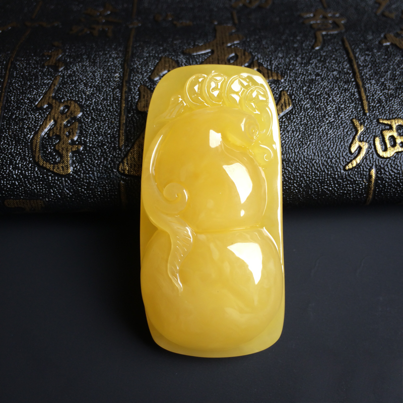 波罗的海天然满蜜鸡油黄蜜蜡葫芦吊坠 - 红掌柜