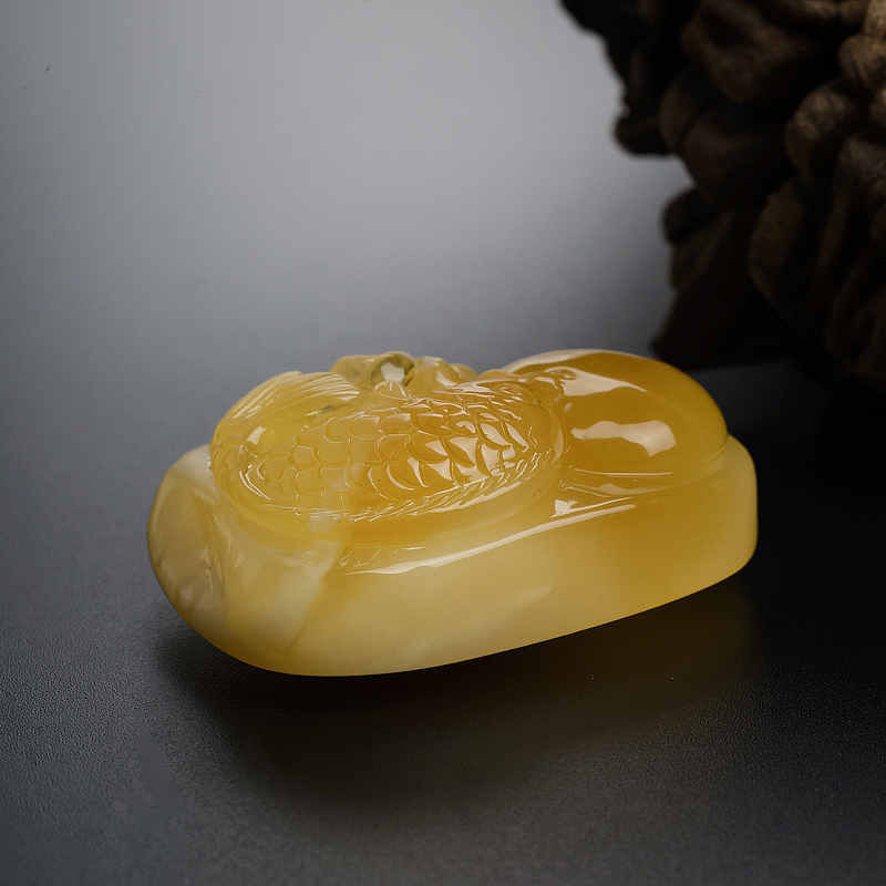 天然满蜜蜜蜡吊坠 - 红掌柜