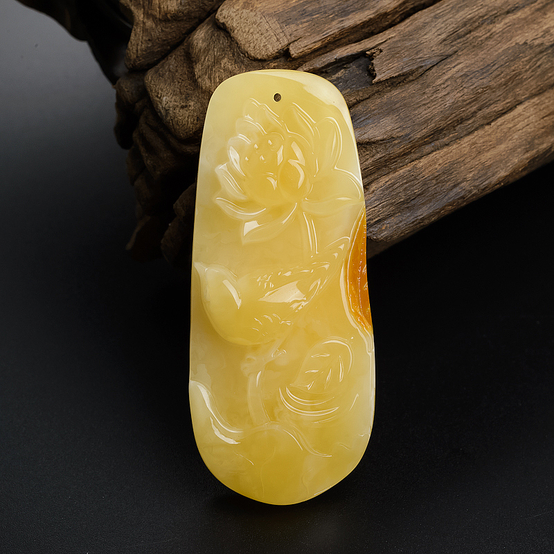 波罗的海天然满蜜鸡油黄蜜蜡一品清廉吊坠 - 红掌柜