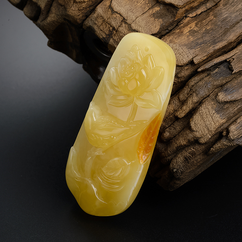 鸡油黄蜜蜡一品清廉吊坠 - 红掌柜