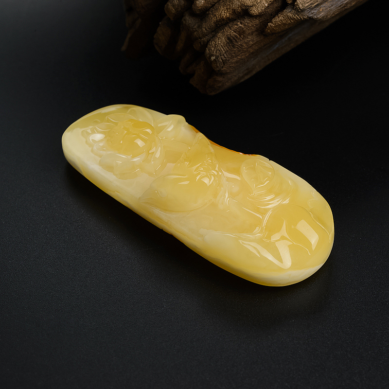 波罗的海天然满蜜鸡油黄蜜蜡吊坠 - 红掌柜