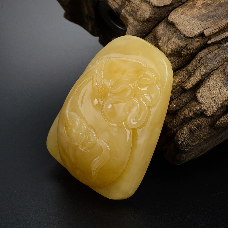 波罗的海满蜜蜜蜡鸡油黄代代富足吊坠-红掌柜