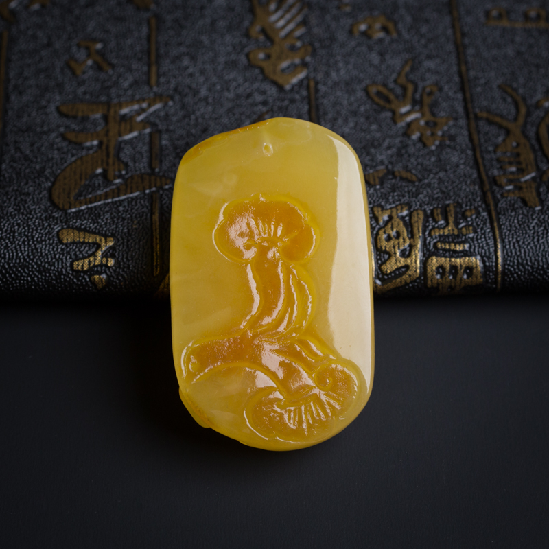 波罗的海满蜜蜜蜡年年有余吊坠-红掌柜