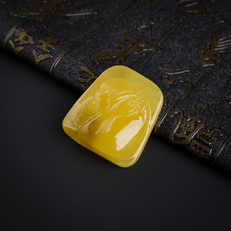 波罗的海鸡油黄满蜜蜜蜡钱袋吊坠-红掌柜