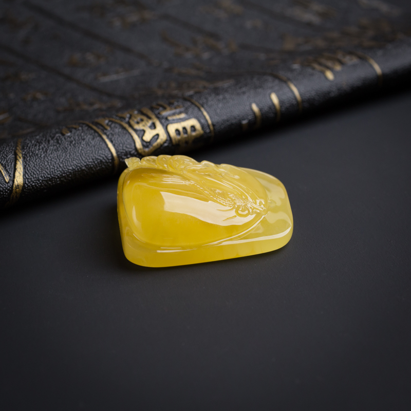 波罗的海天然鸡油黄蜜蜡钱袋吊坠-红掌柜