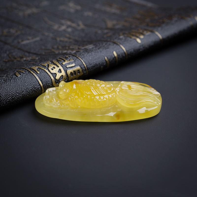 波罗的海天然蜜蜡年年有余吊坠-红掌柜