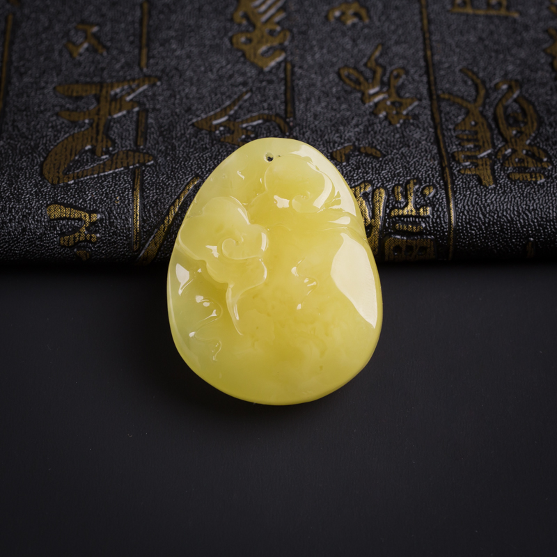 波罗的海鸡油黄蜜蜡貔貅吊坠-红掌柜