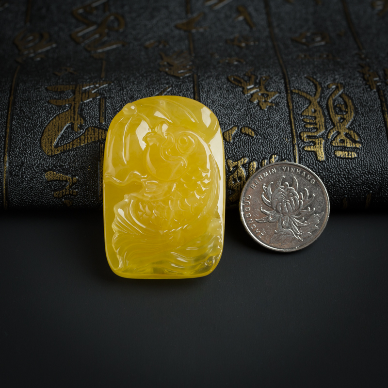 鸡油黄金绞蜜蜜蜡吊坠-红掌柜