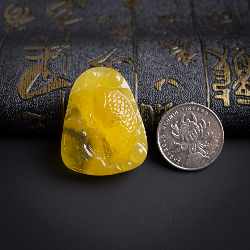 鸡油黄金包蜜蜜蜡吊坠-红掌柜