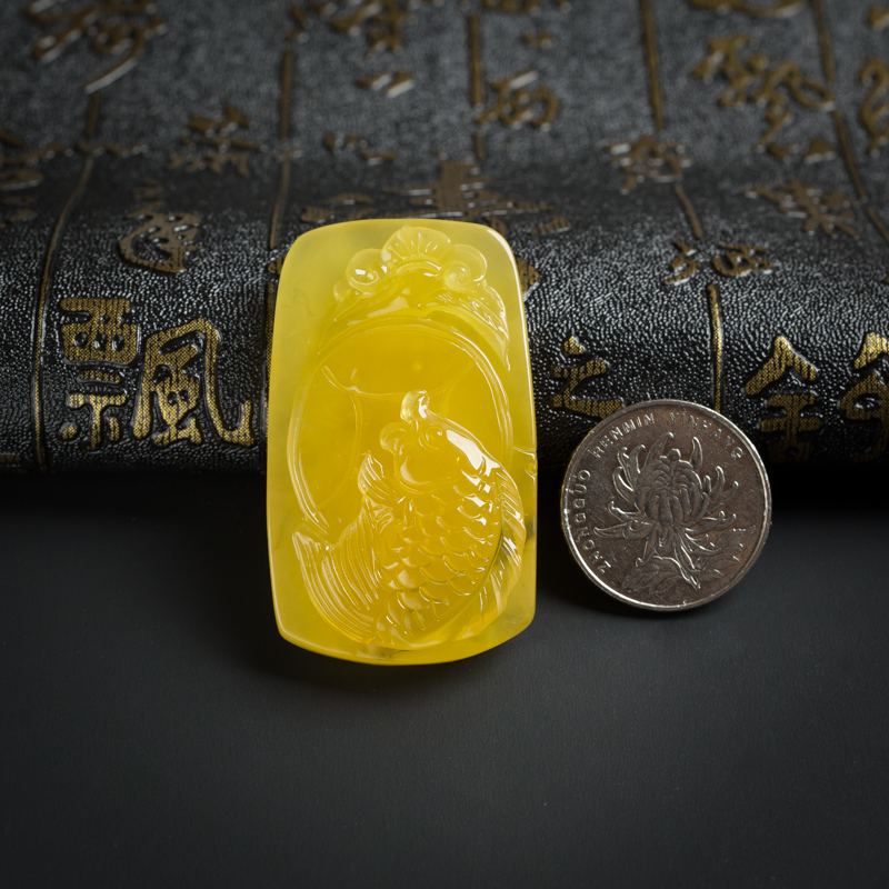 鸡油黄金包蜜蜜蜡吊坠-红掌柜