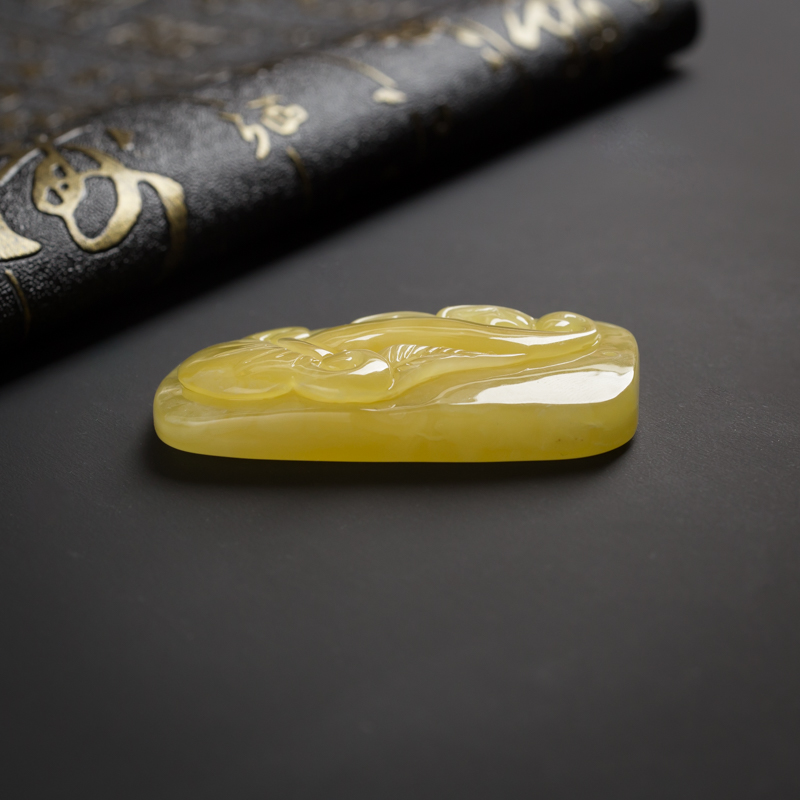 满蜜鸡油黄蜜蜡吊坠-红掌柜