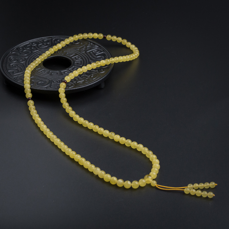 鸡油黄蜜蜡项链-红掌柜