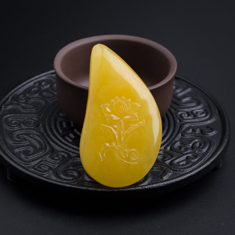 鸡油黄蜜蜡一品清廉-红掌柜