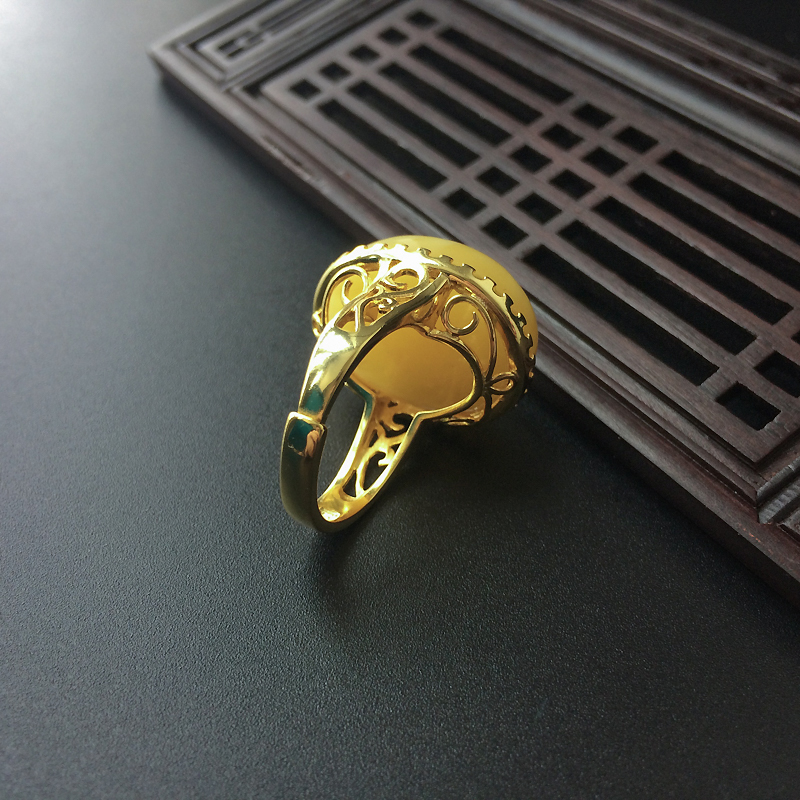 蜜蜡开口戒指 - 红掌柜