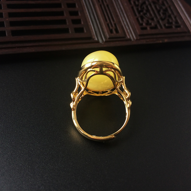 蜜蜡开口戒指 - 红掌柜