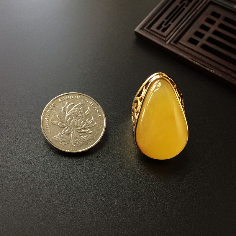 蜜蜡戒指 - 红掌柜