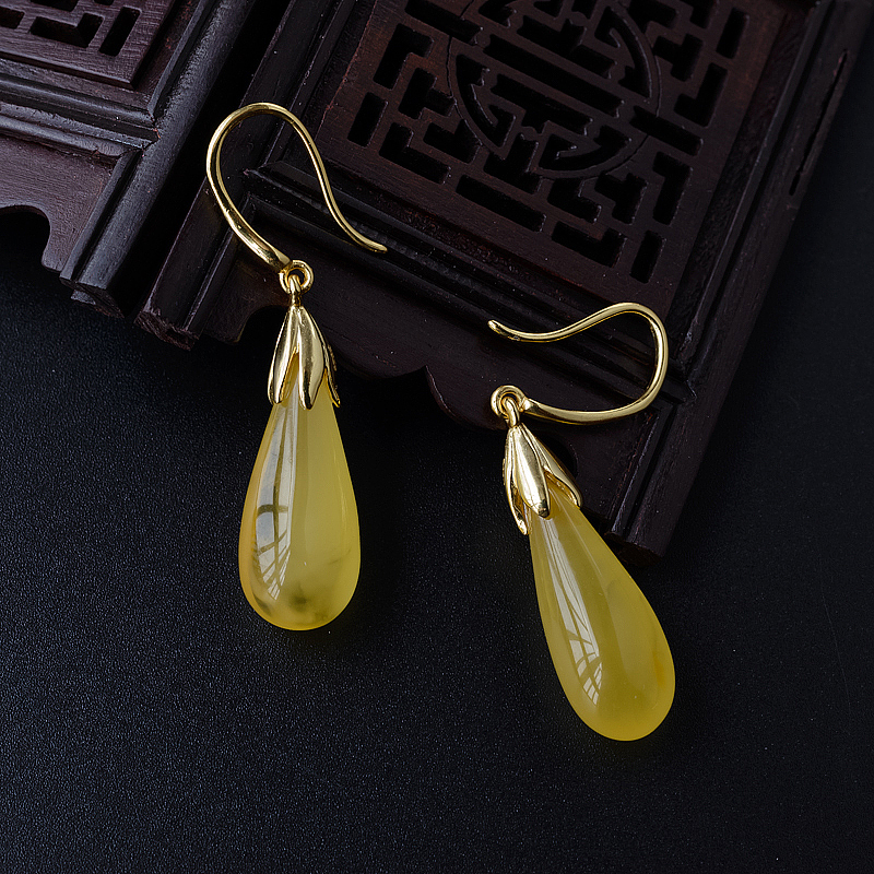 蜜蜡耳环 - 红掌柜