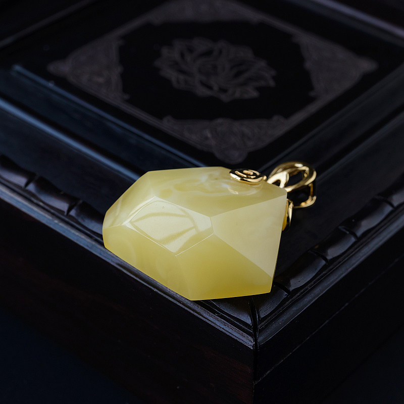 银镀金蜜蜡吊坠-红掌柜