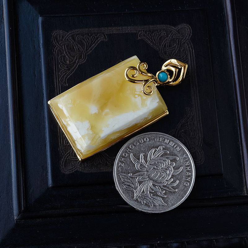 蜜蜡无事牌-红掌柜