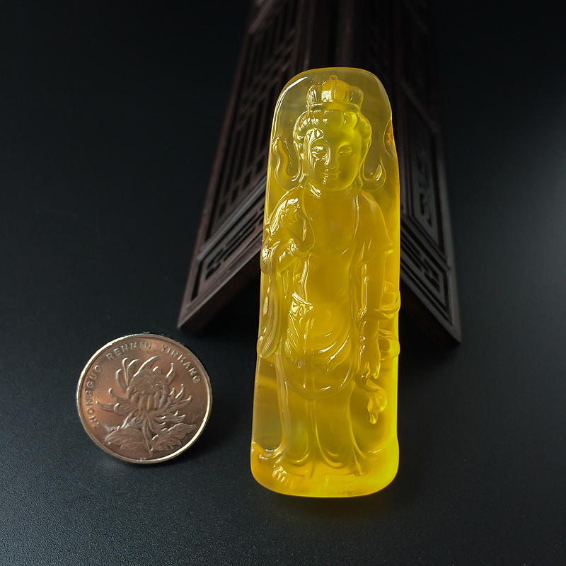 鸡油黄蜜蜡观音-红掌柜