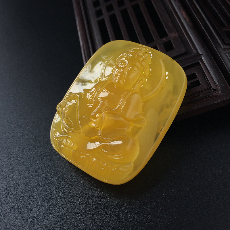 蜜蜡观音吊坠-红掌柜