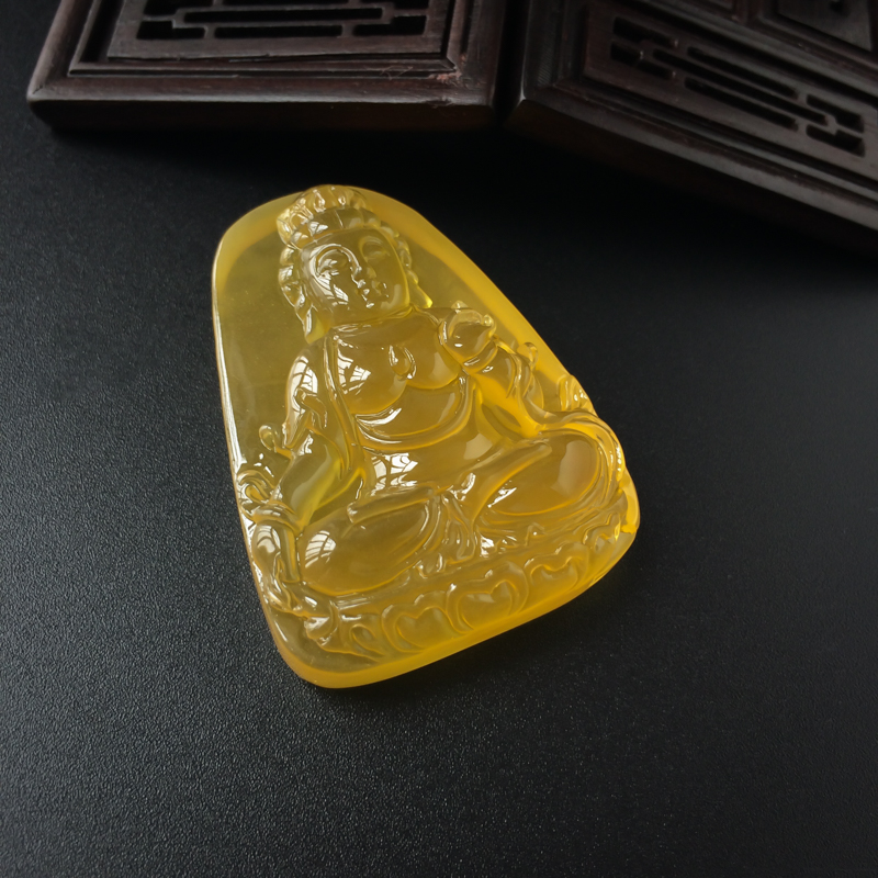 金包蜜鸡油黄蜜蜡吊坠-红掌柜