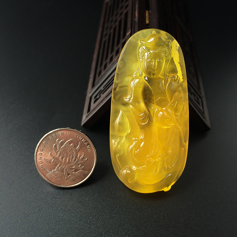 蜜蜡观音挂坠-红掌柜