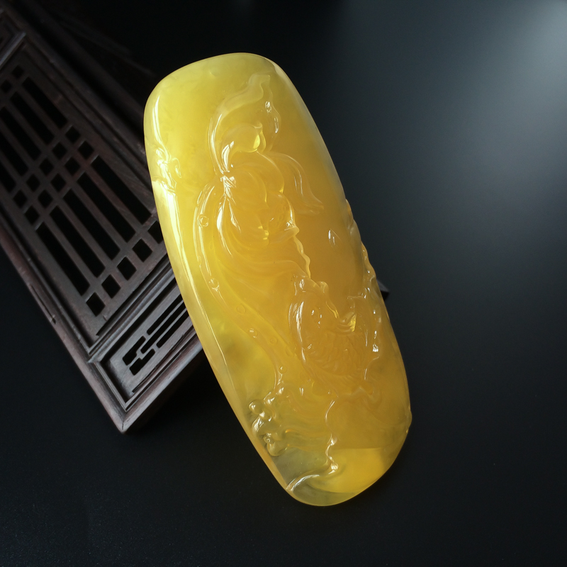 天然鸡油黄金包蜜一品清廉吊坠 - 红掌柜